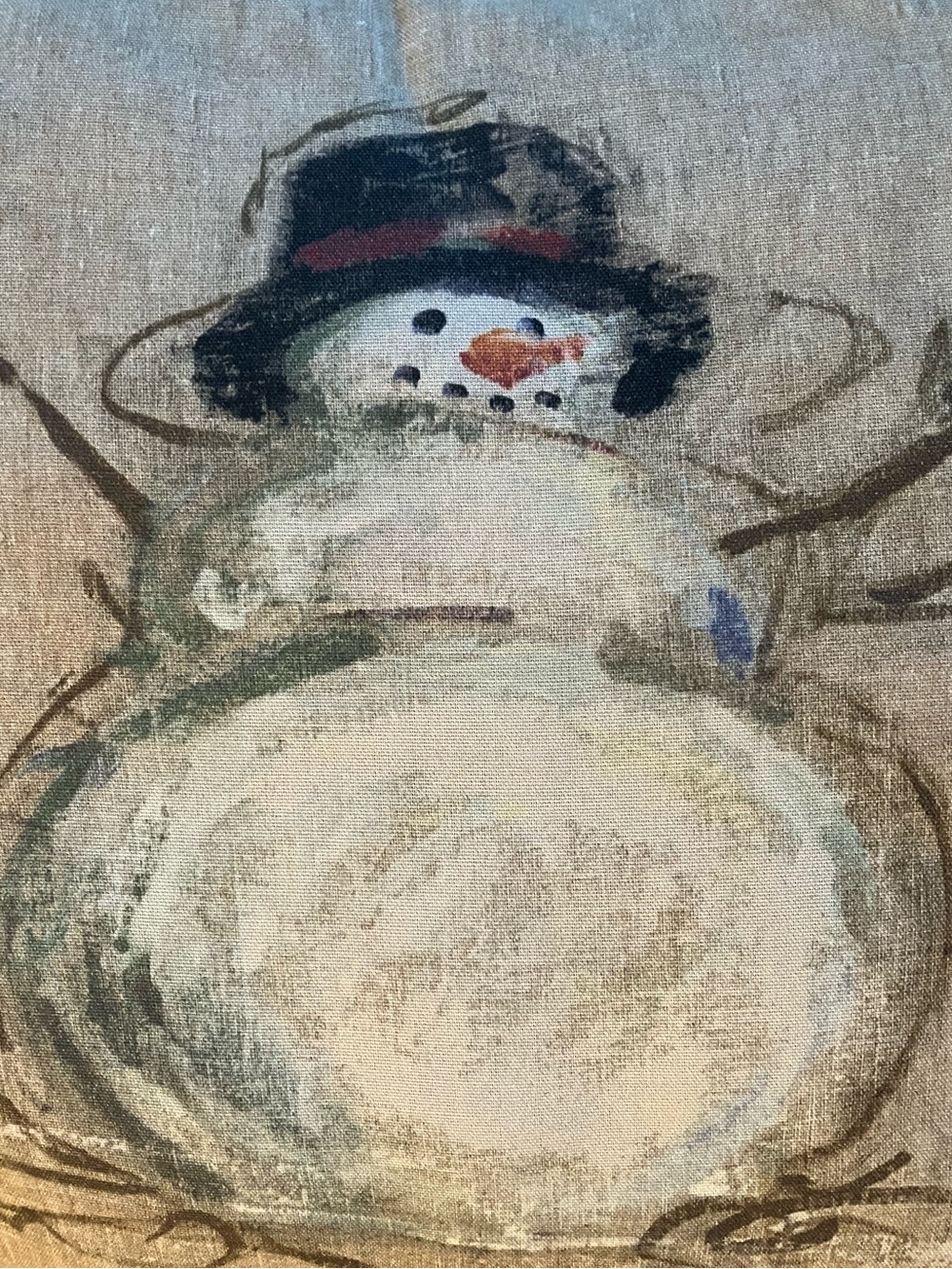 Pottery Barn Pillow Frosty Snowman